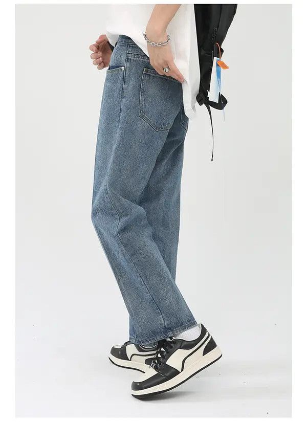 Japanese Brand Haseki x Kase Men's blue vintage loose straight casual jeans Size US 32 / EU 48 - 5 Thumbnail