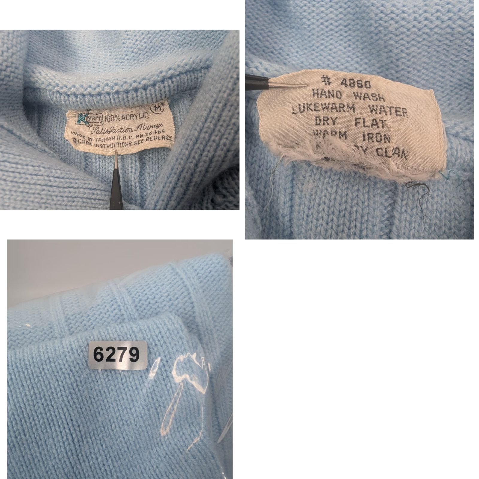 Vintage VINTAGE K-Mart Cardigan Sweater Hoodie Cable Knit Women M Blue 80s 90s Cottagecore Vintage Style Buttons Womens Size M / US 6-8 / IT 42-44 - 8 Thumbnail