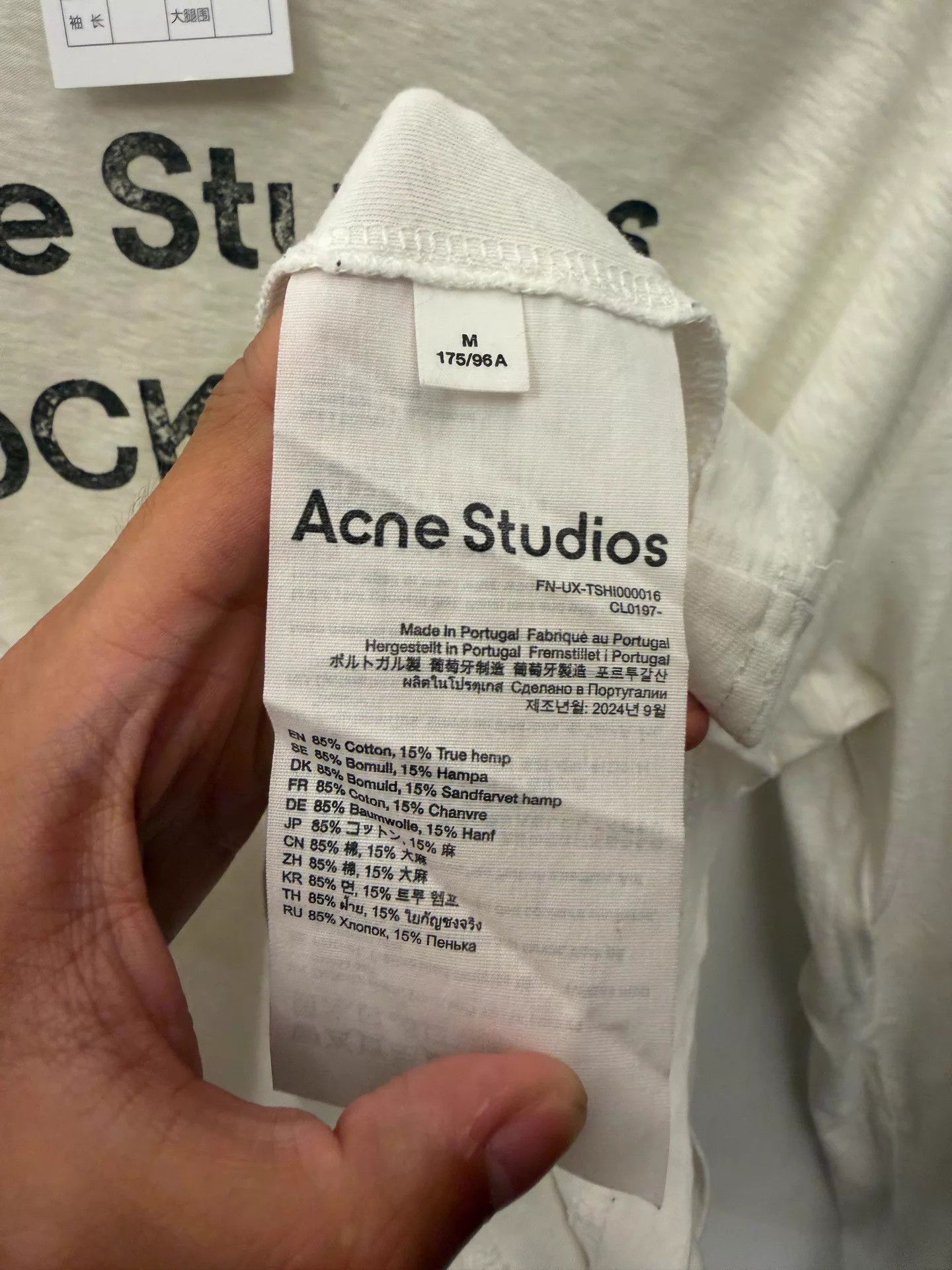 Acne Studios Acne 1996 Logo Print Crew LS Tee Gray White M New Size US M / EU 48-50 / 2 - 4 Thumbnail