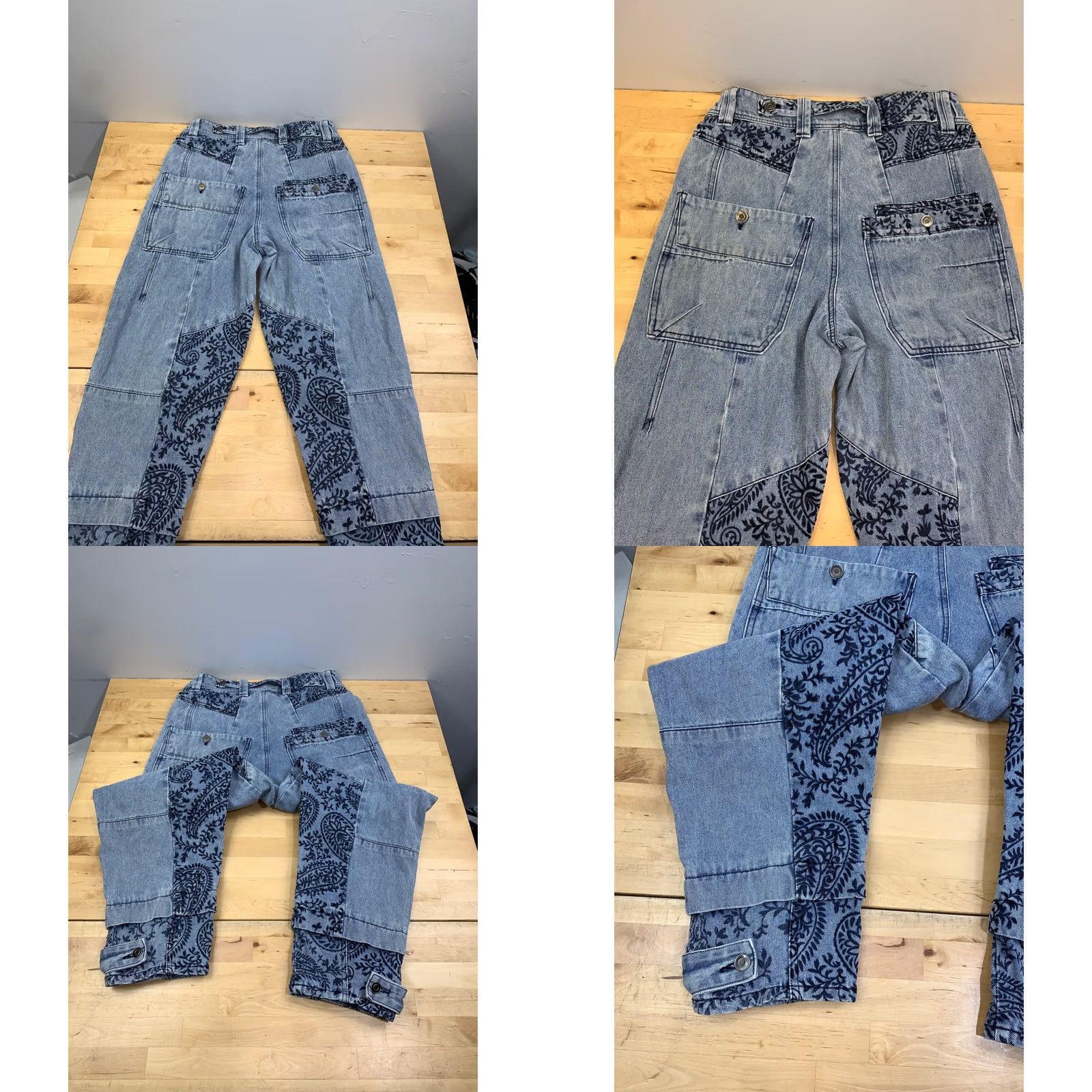 Vintage Oli & Hali OH Patchwork Jeans Women S Blue Boho Relaxed Jeans Patchwork Paisley 13369 S Blue Women Jeans Style Straight Bohemian Hippie 90s Size 28" / US 6 / IT 42 - 9 Thumbnail