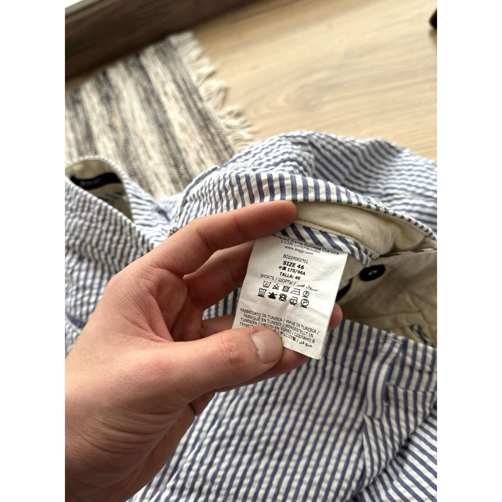 Vintage Boggi Milano Stripped Luxury White/Blue Chino Shorts Size M 46 Men Size US 31 - 7 Thumbnail