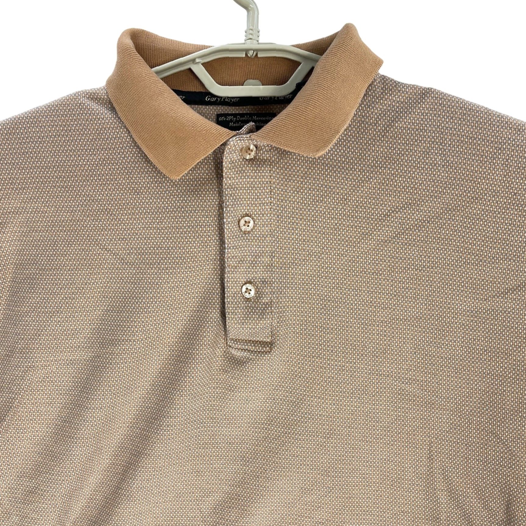 Vintage Gary Player Polo Shirt Mens L Orange Blue White Short Sleeve 100% Cotton Moisture Wicking Golf Casual Preppy Rugby Button Collar Regular Fit Size US L / EU 52-54 / 3 - 2 Thumbnail
