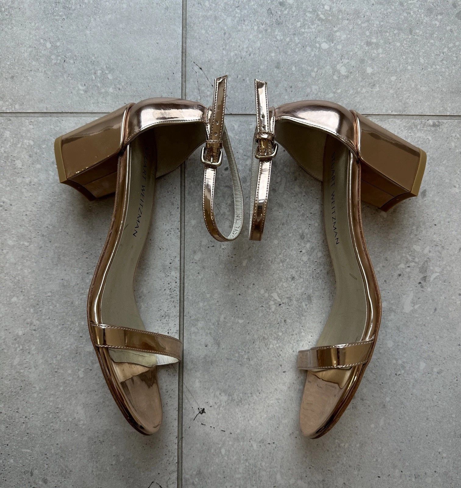 Stuart Weitzman Stuart Weitzman Shoes Womens Gold Heels Sandals Heeled Size US 7.5 / IT 37.5 - 8 Thumbnail