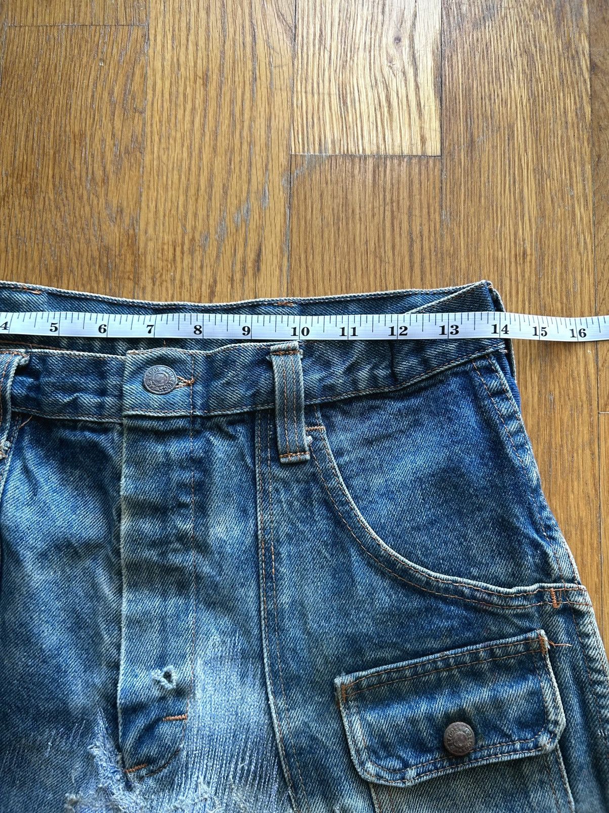 Vintage Vintage 1970s Mr Leggs Distressed Women’s Denim Flare Jeans Size 28" / US 6 / IT 42 - 11 Thumbnail
