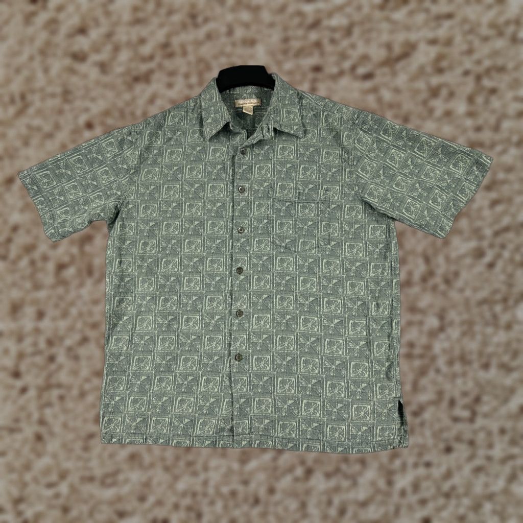 Vintage VINTAGE Kai Nani Shirt Hawaiian Shirt XL Green Floral 90s Aloha Button-Up Mens Size US XL / EU 56 / 4 - 1 Thumbnail