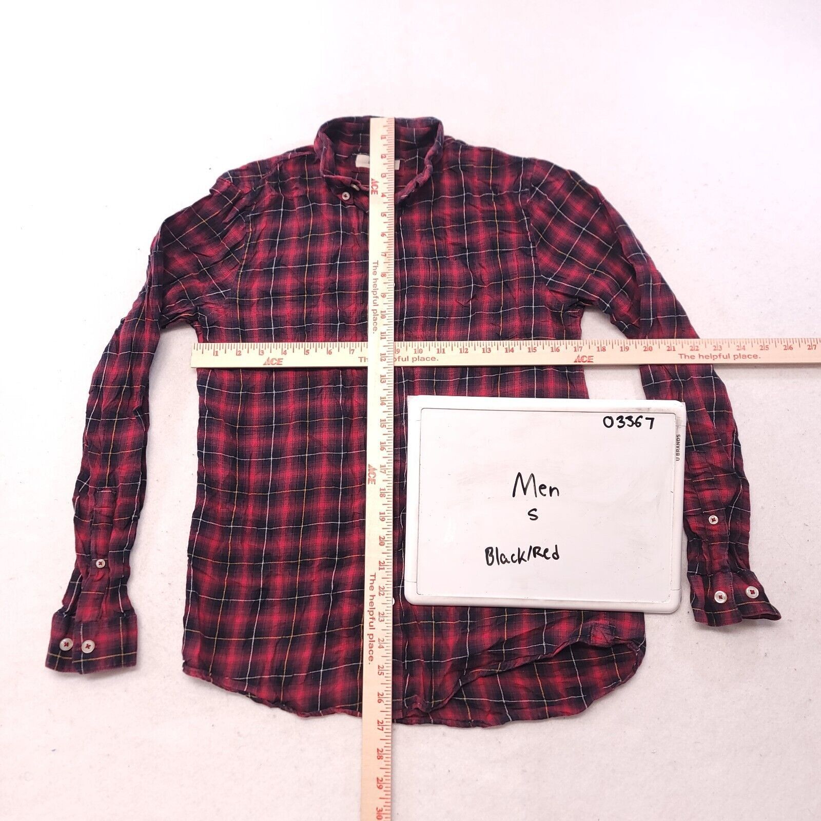 River Island River Island Tartan Flannel Shirt Mens Size Small Red Black Size US S / EU 44-46 / 1 - 6 Thumbnail