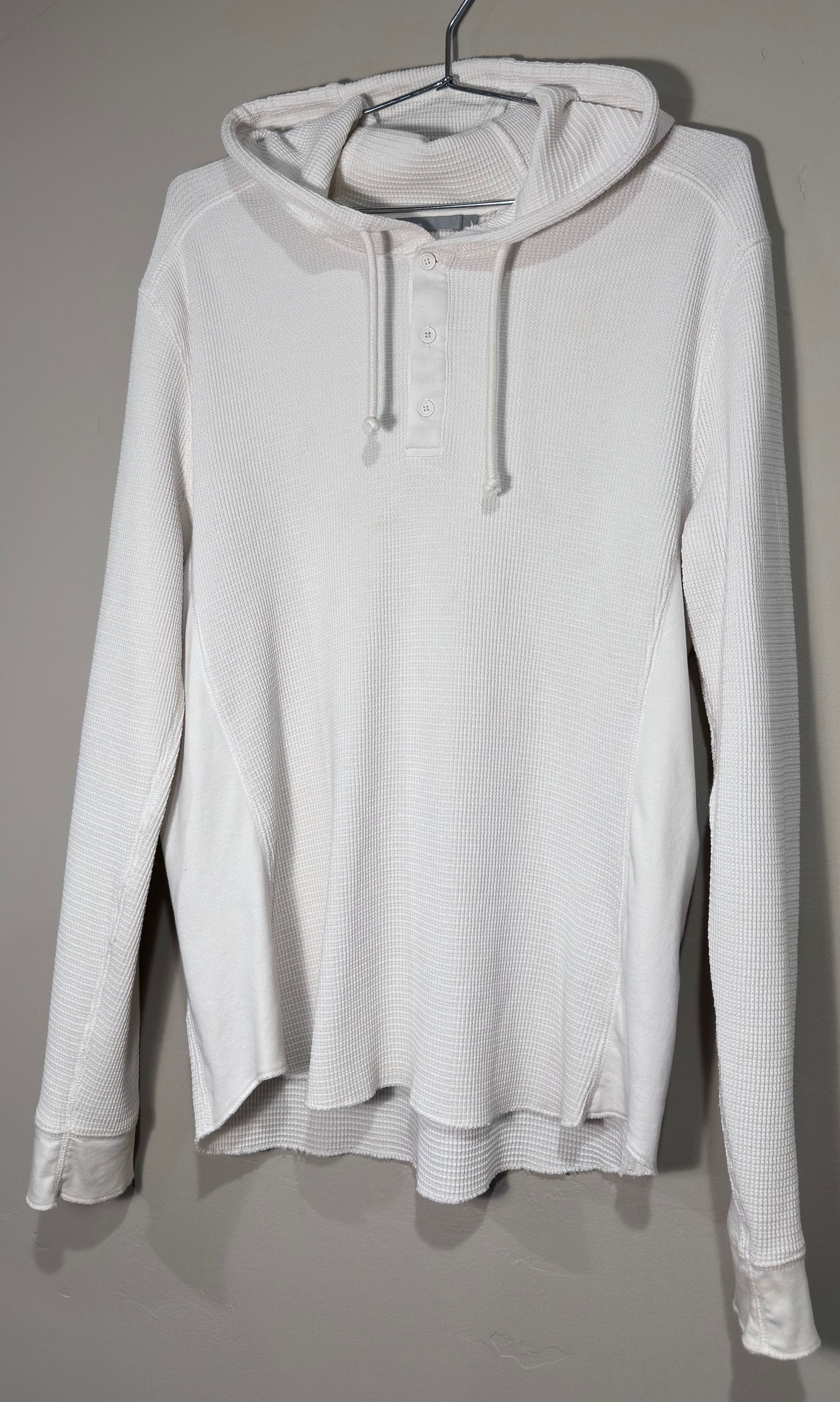 Vince Vince Waffle-Knit Hooded Henley Sweater Size US L / EU 52-54 / 3 - 2 Thumbnail