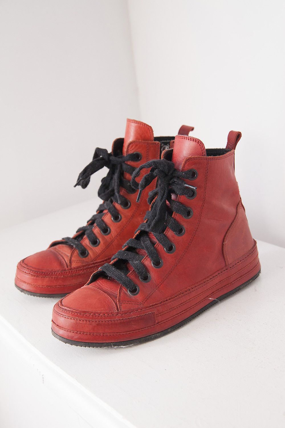 Ann Demeulemeester Ann D red hi-top sneakers Size US 7 / IT 37 - 1 Thumbnail