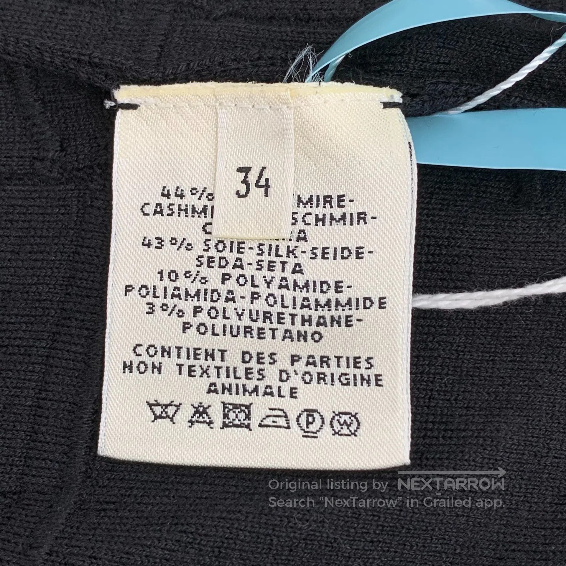 Hermes Hermes Black jacquard cashmere round-neck single-breasted Size XXS / US 00 / IT 34 - 7 Thumbnail