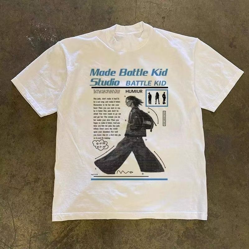 Vintage White washed retro street girls trendy printed t-shirt Size US L / EU 52-54 / 3 - 1 Thumbnail
