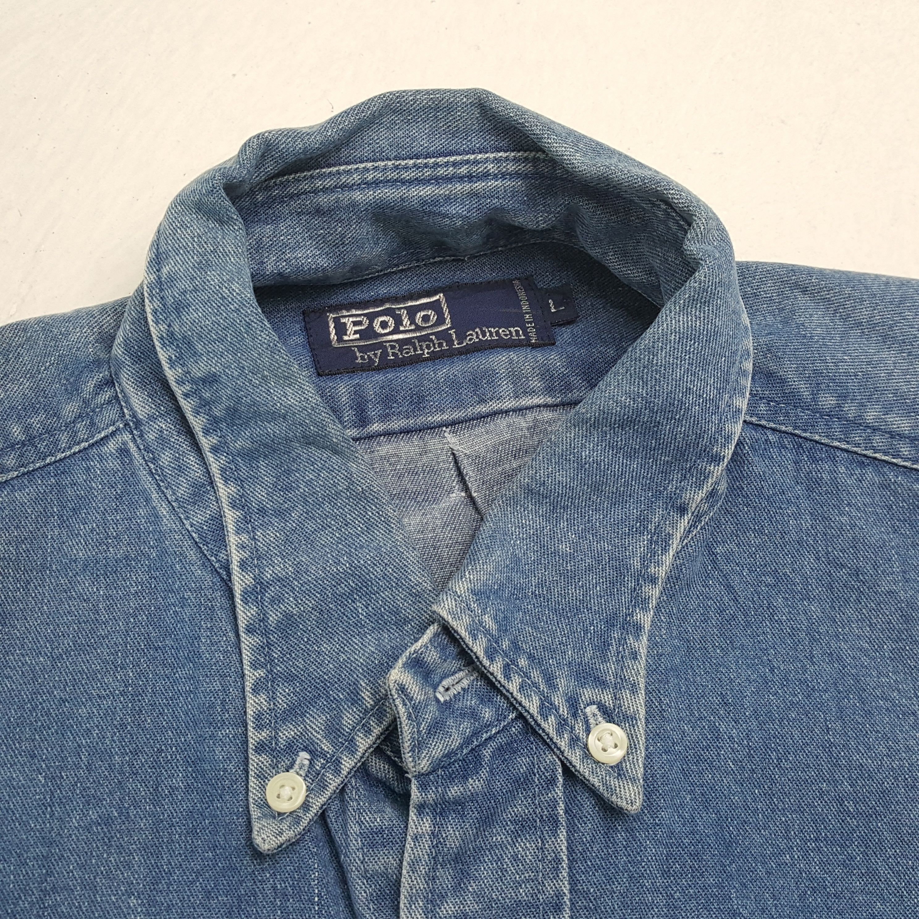 Polo Ralph Lauren × Vintage Vintage POLO by RALPH LAUREN Small Pony Design Denim Shirts Size US L / EU 52-54 / 3 - 9 Thumbnail