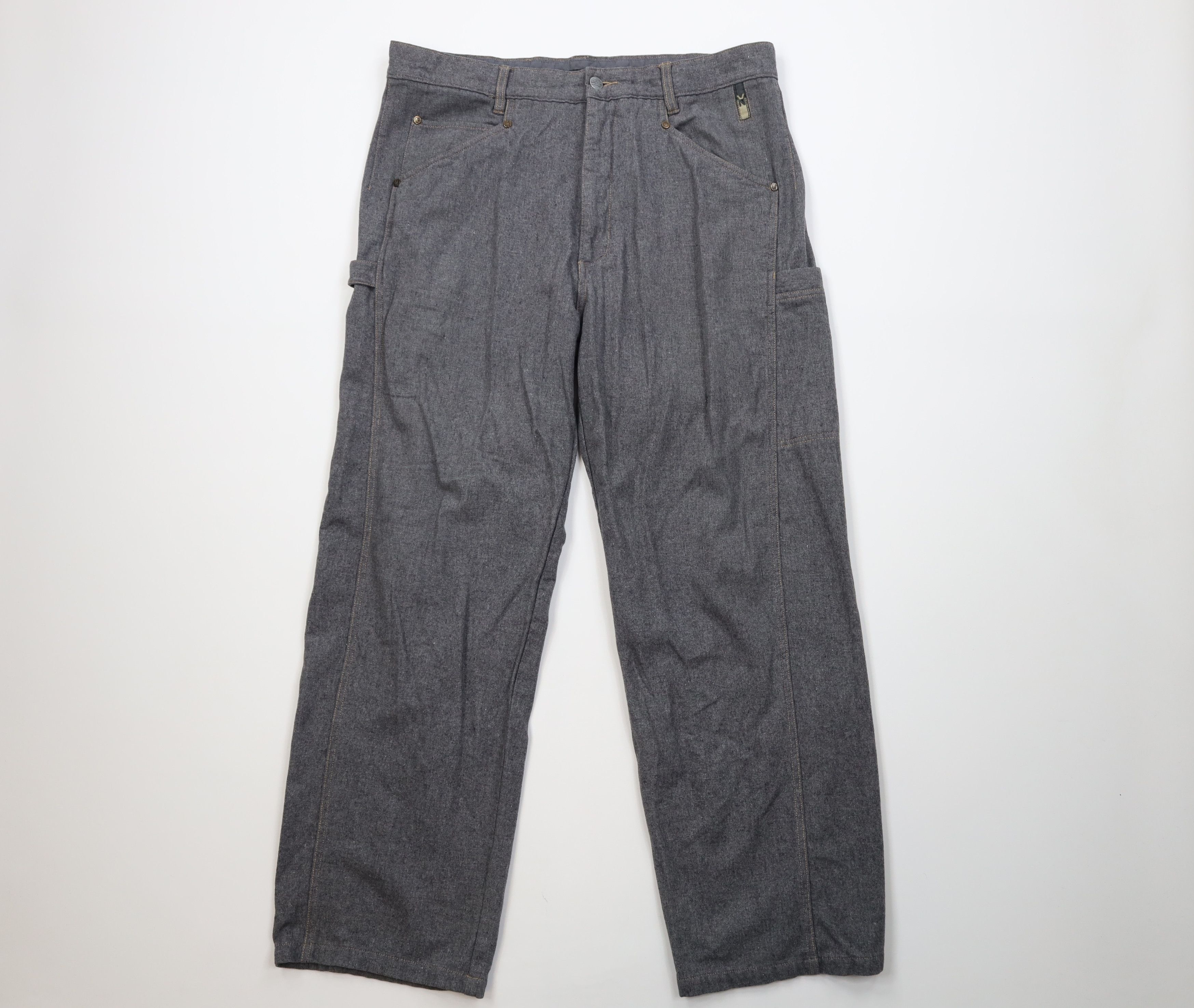 Vintage Vintage 90s Streetwear Gabardine Baggy Wide Leg Pants Gray Size US 38 / EU 54 - 1 Thumbnail