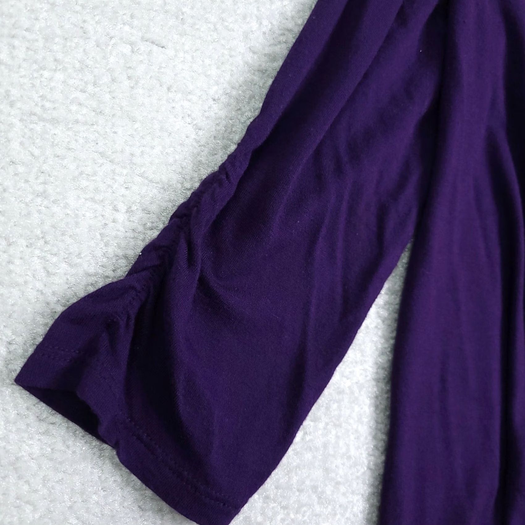 Vintage VINTAGE a.n.a Cardiga Women's Medium Purple Top Open Rayon Blouse 3/4 Sleeve Regular Fit Pullover Casual Summer 90s Womens Size XL / US 12-14 / IT 48-50 - 2 Thumbnail