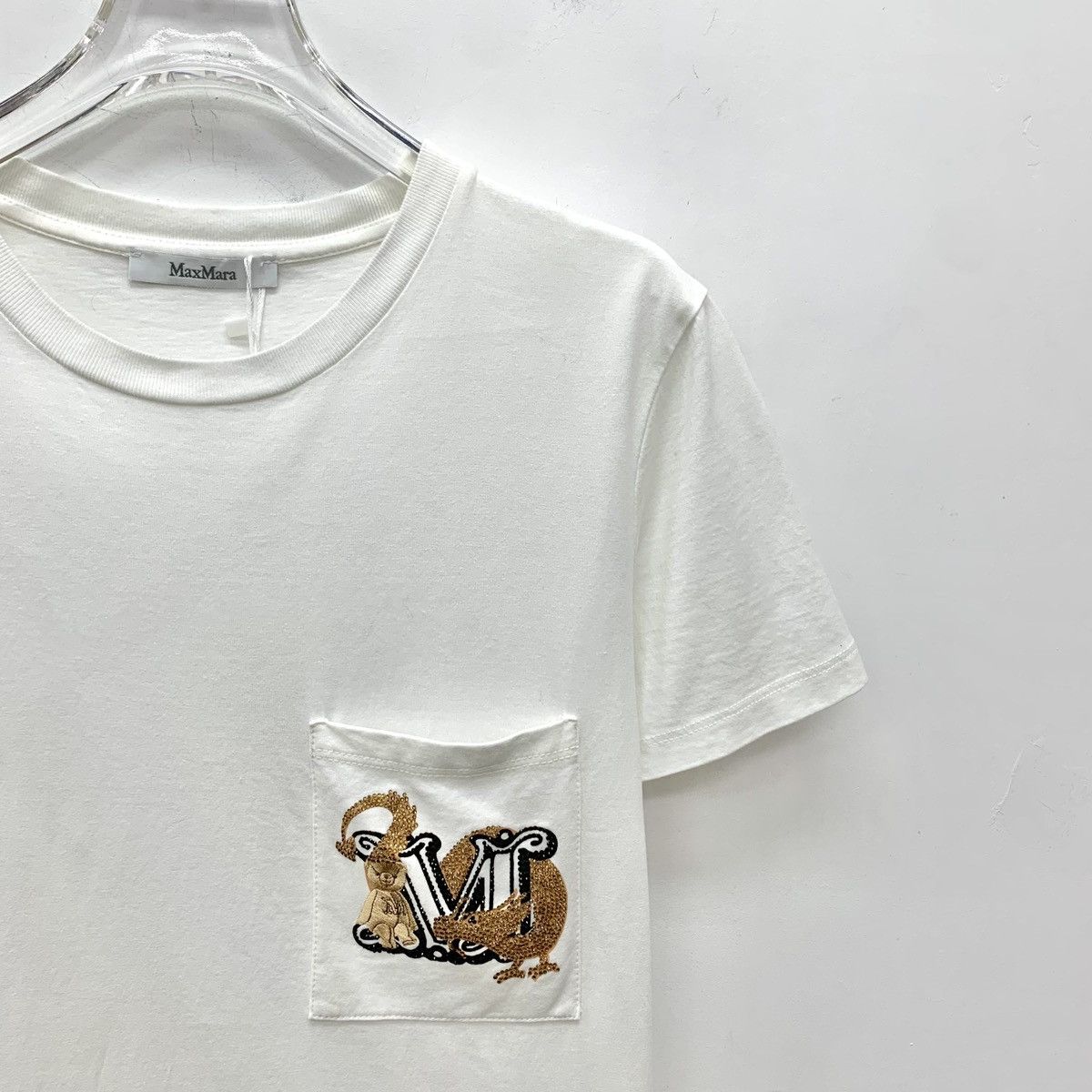 Max Mara MaxMara White Cotton Crew Neck T-shirt K26WX Size M / US 6-8 / IT 42-44 - 3 Thumbnail