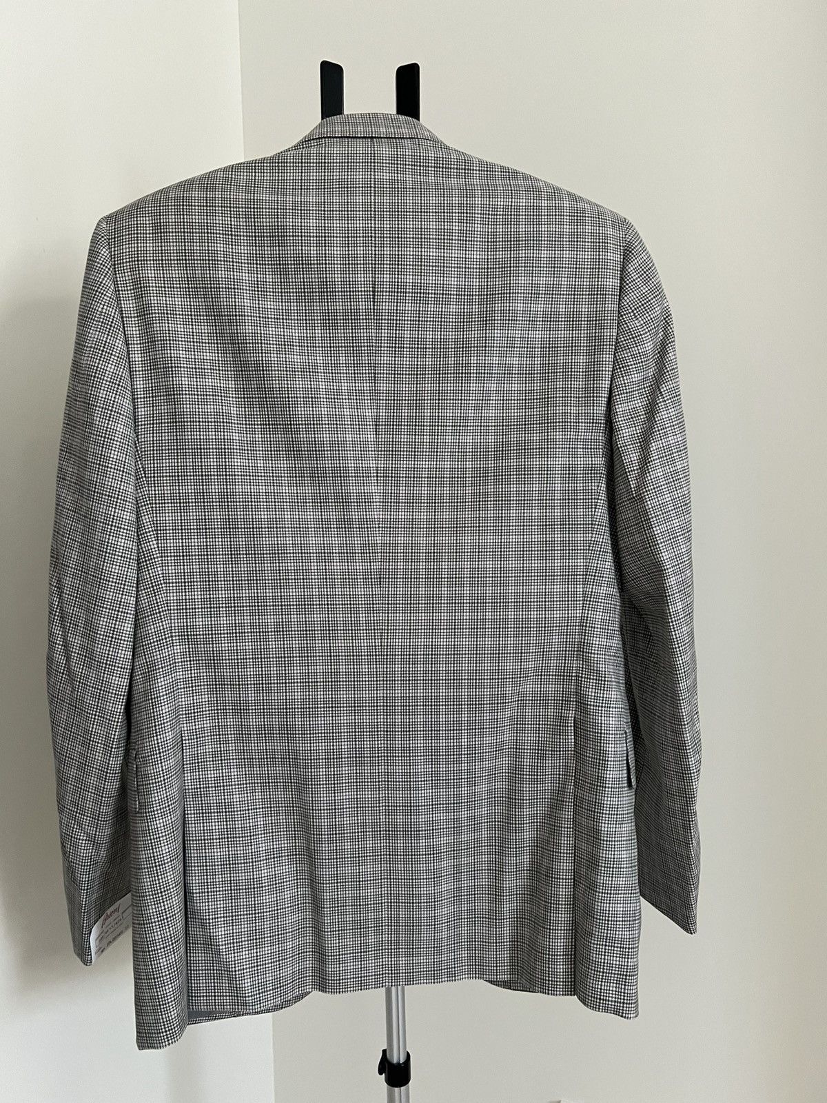 Barneys New York × Brioni Brioni Men’s 38R 48 IT Gray Houndstooth Wool Blazer Jacket Size 38R - 7 Thumbnail