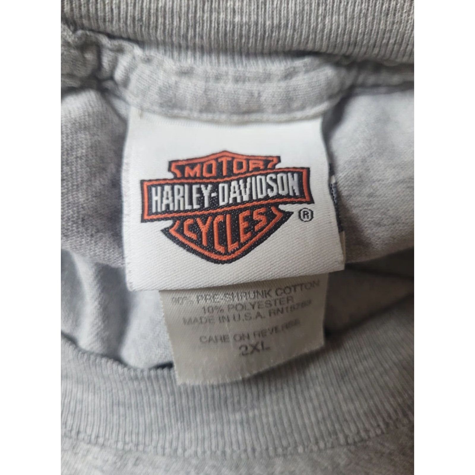 Harley Davidson VTG Harley-Davidson T Shirt Graphic Tee Men 2XL Gray Cotton Blend Short Sleeve Crew Neck Biker Motorcycle Little River Tifton GA Size US XXL / EU 58 / 5 - 5 Thumbnail
