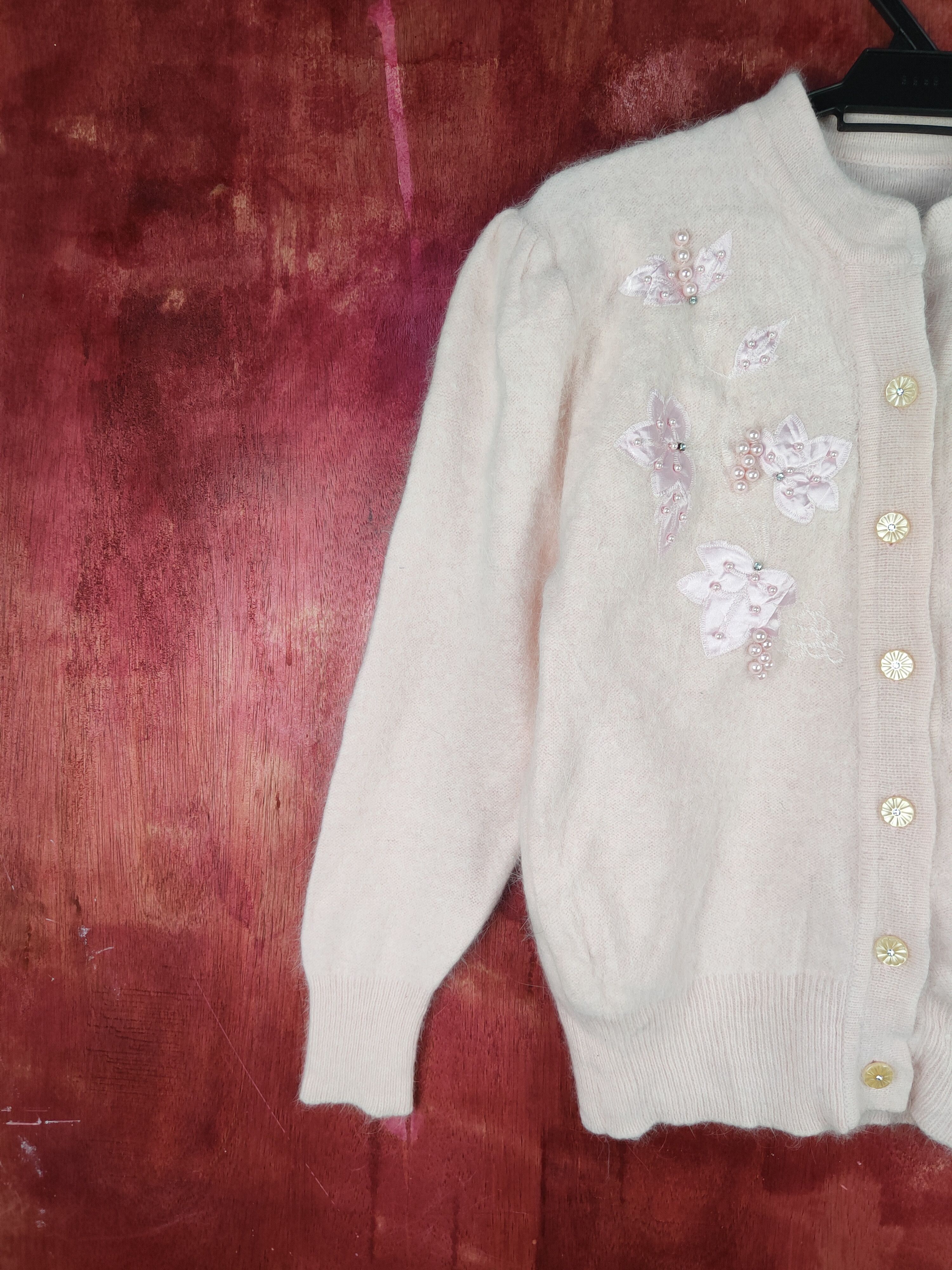 Homespun Knitwear × Japanese Brand Japanese Brand Pink Fur Mohair Knitwear Cardigan #S2070 Size S / US 4 / IT 40 - 3 Thumbnail