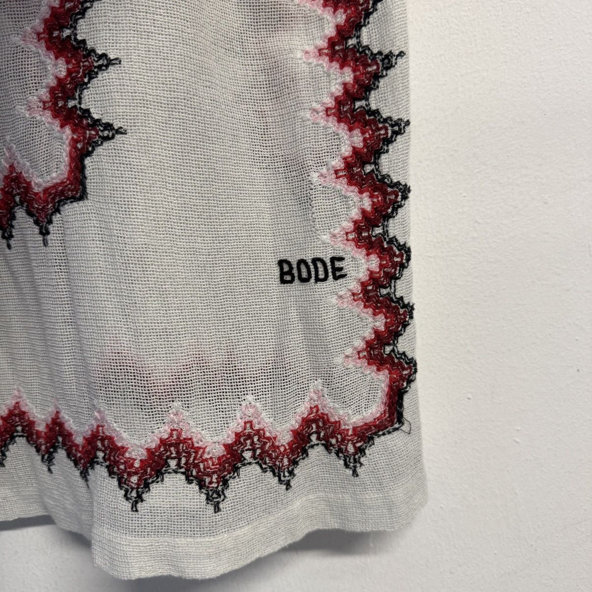Bode BODE Off-White Loop Mesh Shirt Zig Zag Size US M / EU 48-50 / 2 - 5 Thumbnail