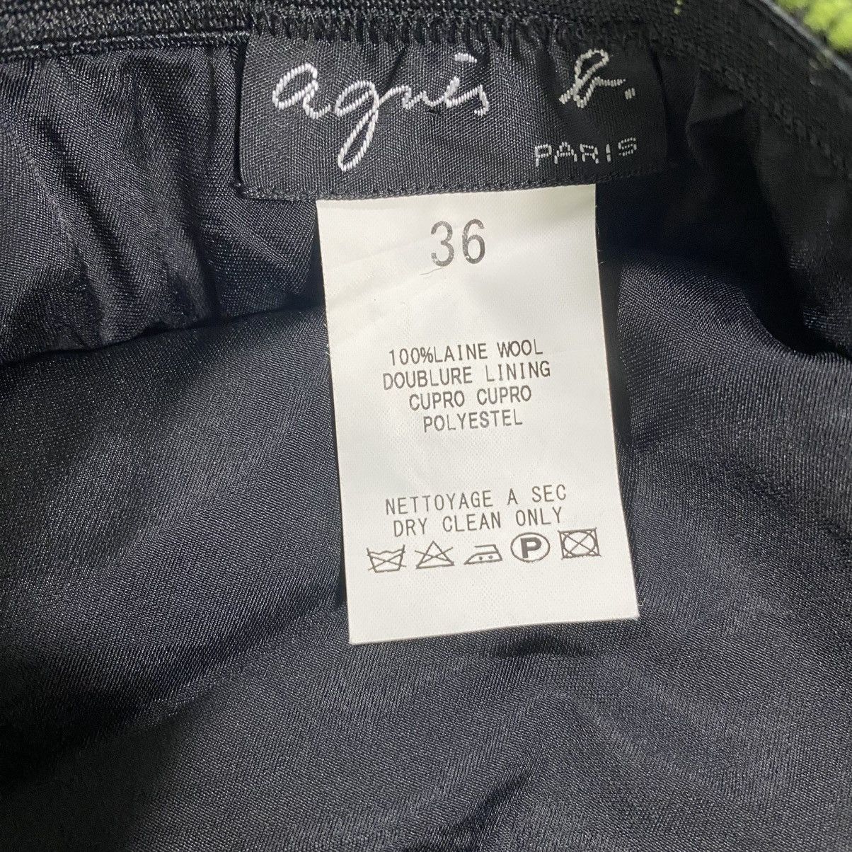 agnes b. Vintage Agnes B Wool Mini Skirt Size 36 Black/Green Colour Size 26" / US 2 / IT 38 - 5 Thumbnail