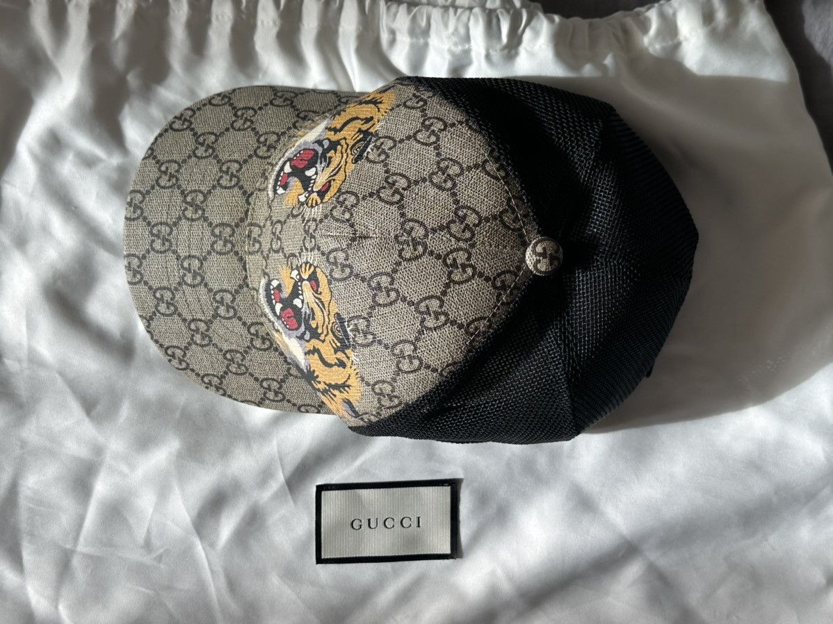 Gucci Gucci GG Supreme Mesh Tiger Baseball Cap | Rare Discontinued Size ONE SIZE - 3 Thumbnail