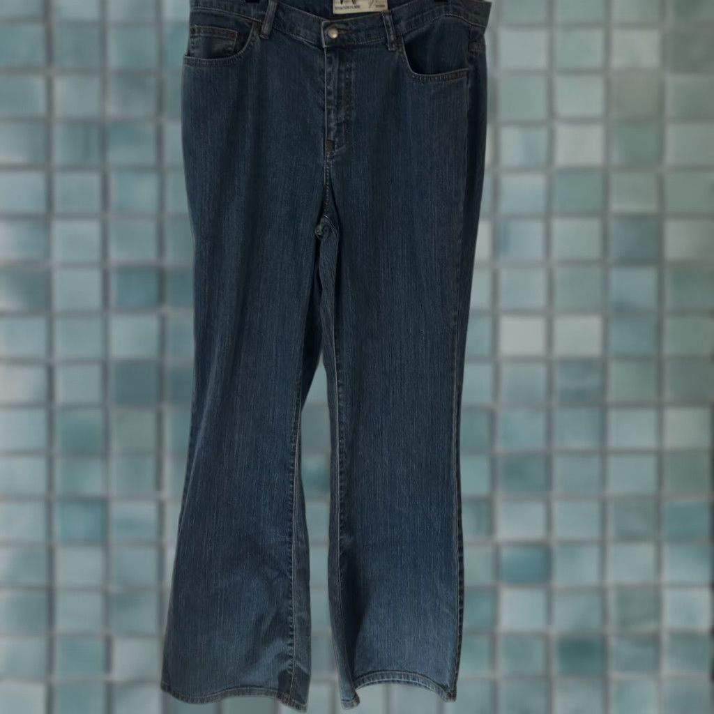 Denime Venezia Womens Casual Flat Front Stretch And Flare Denim Blue Jeans Size 8 Tall Size 30" / US 8 / IT 44 - 1 Thumbnail