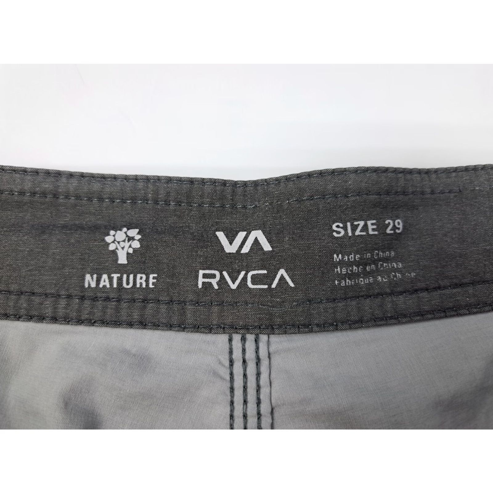 RVCA RVCA Men Striped Board Shorts Front Zipper 29 Grey Pink Blue Multicolor Beach Quick Dry Pockets Drawstring Back Pocket Surfing Adult Mens Size US 29 - 2 Thumbnail