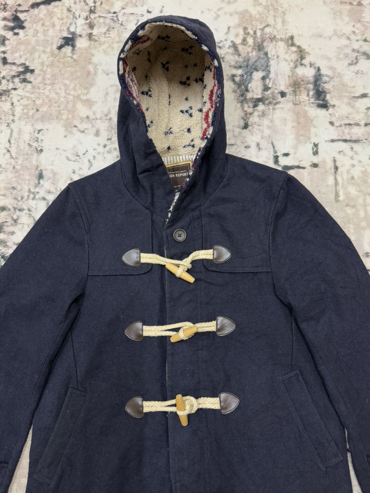 Japanese Brand Vintage Fatigues Fleece Sherpa Hoodie Wool Duffle Jacket Size US M / EU 48-50 / 2 - 6 Thumbnail