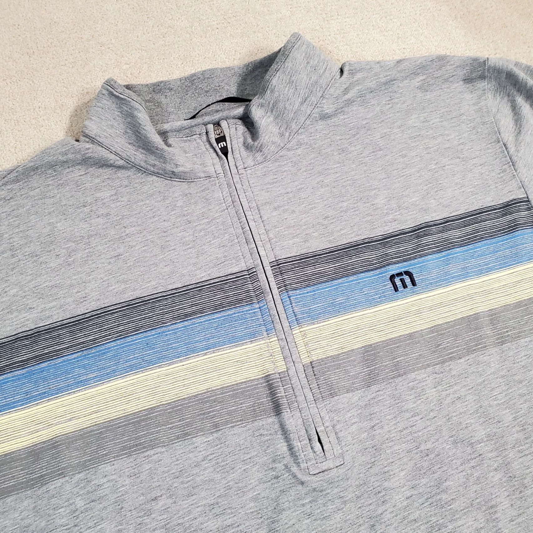 TravisMathew Travis Mathew 1/4 Zip Pullover Mens XL Gray Shirt Jacket Performance Regular Logo Long Sleeve Casual Shirt Jacket Size US XL / EU 56 / 4 - 2 Thumbnail