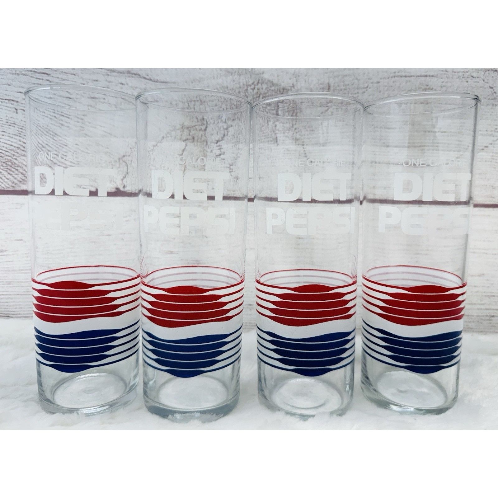 Pepsi Vintage DIET PEPSI One Calorie Logo Tall 7" Glass Tumbler 14 Size ONE SIZE - 1 Thumbnail