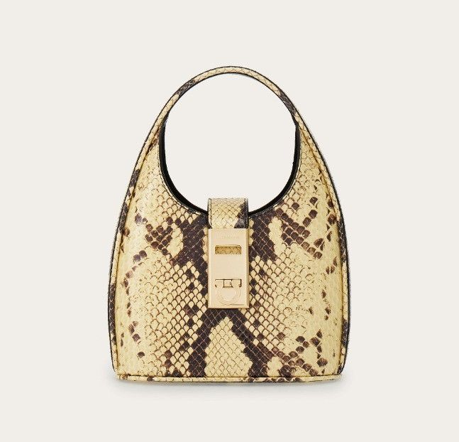 Salvatore Ferragamo o1s1rm0924 Size: OS / Leather Mini Hobo Bag in Python Size ONE SIZE - 1 Thumbnail