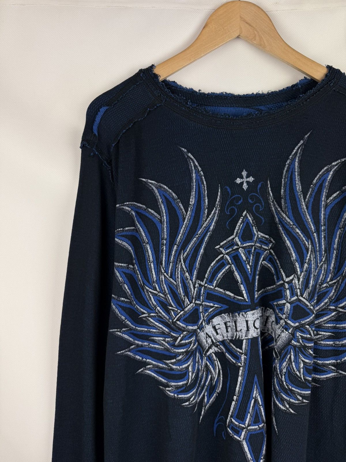 Affliction Affliction Y2K Overprinted Reversible Sweater L/S Pullover Size US XL / EU 56 / 4 - 4 Thumbnail