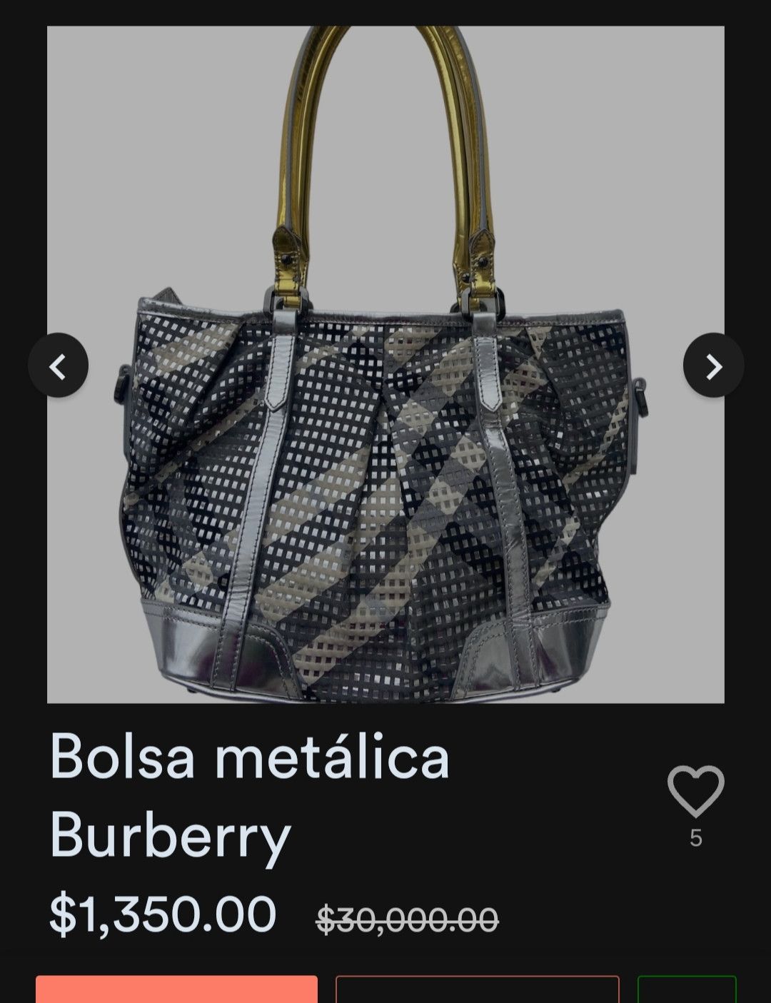 Burberry Archive Metal sheet silver handbag Size ONE SIZE - 10 Thumbnail