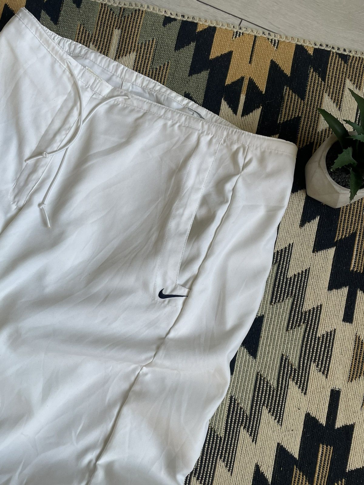 Nike × Vintage Vintage Nike Nylon Y2K Drill Swoosh Track Pants Size US 34 / EU 50 - 3 Thumbnail