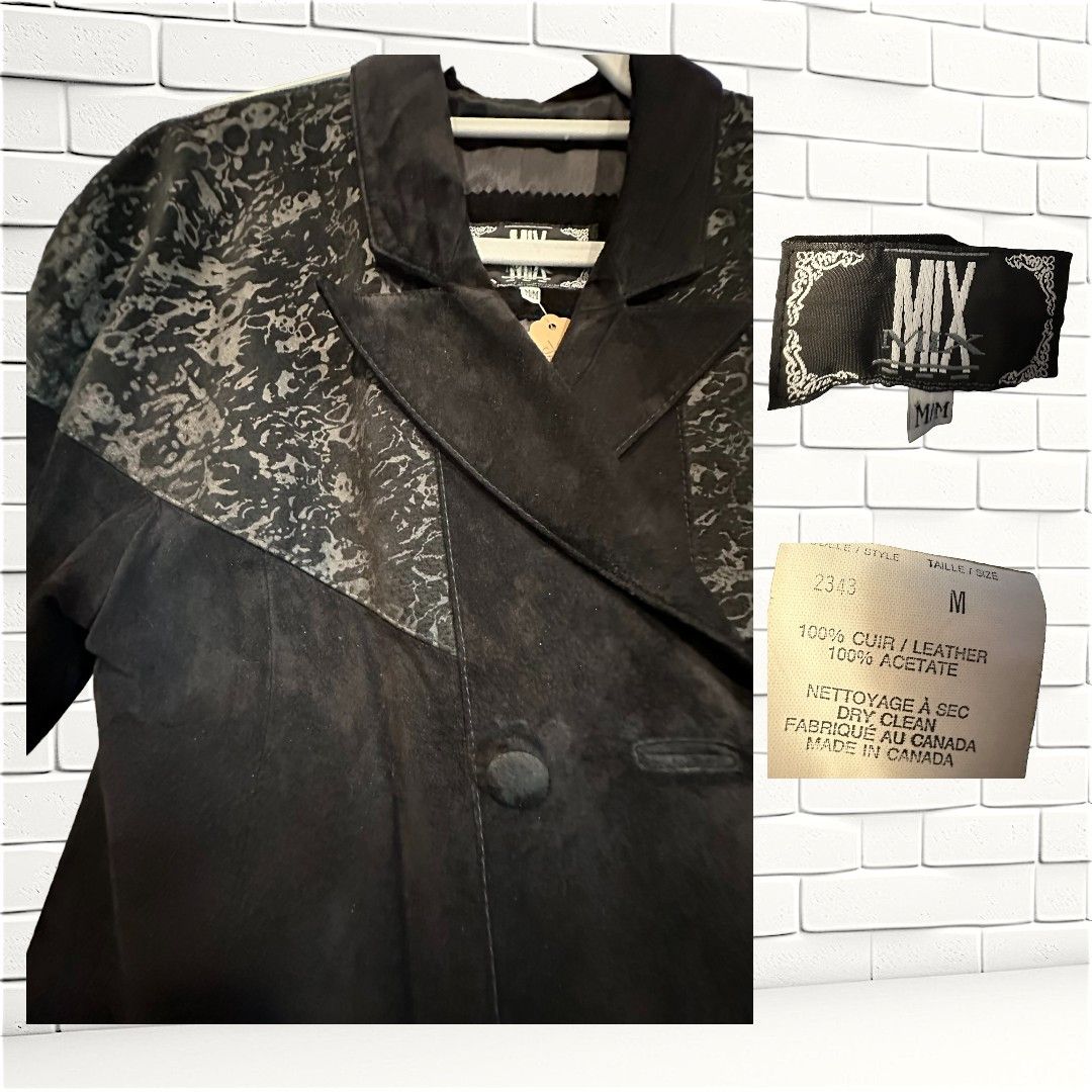 Vintage Vintage Retro 80s/90s Black Suede Bat Long Jacket Size M / US 6-8 / IT 42-44 - 3 Thumbnail