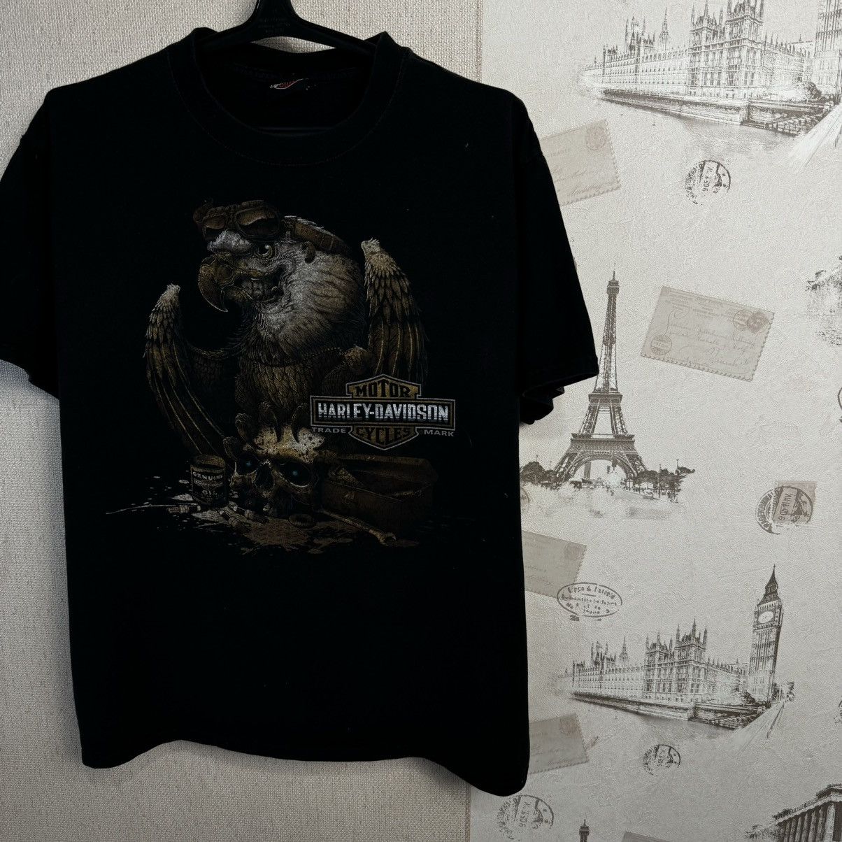 Harley Davidson × Vintage Vintage Harley Davidson T shirt Eagle South Africa L Black Size US L / EU 52-54 / 3 - 6 Thumbnail