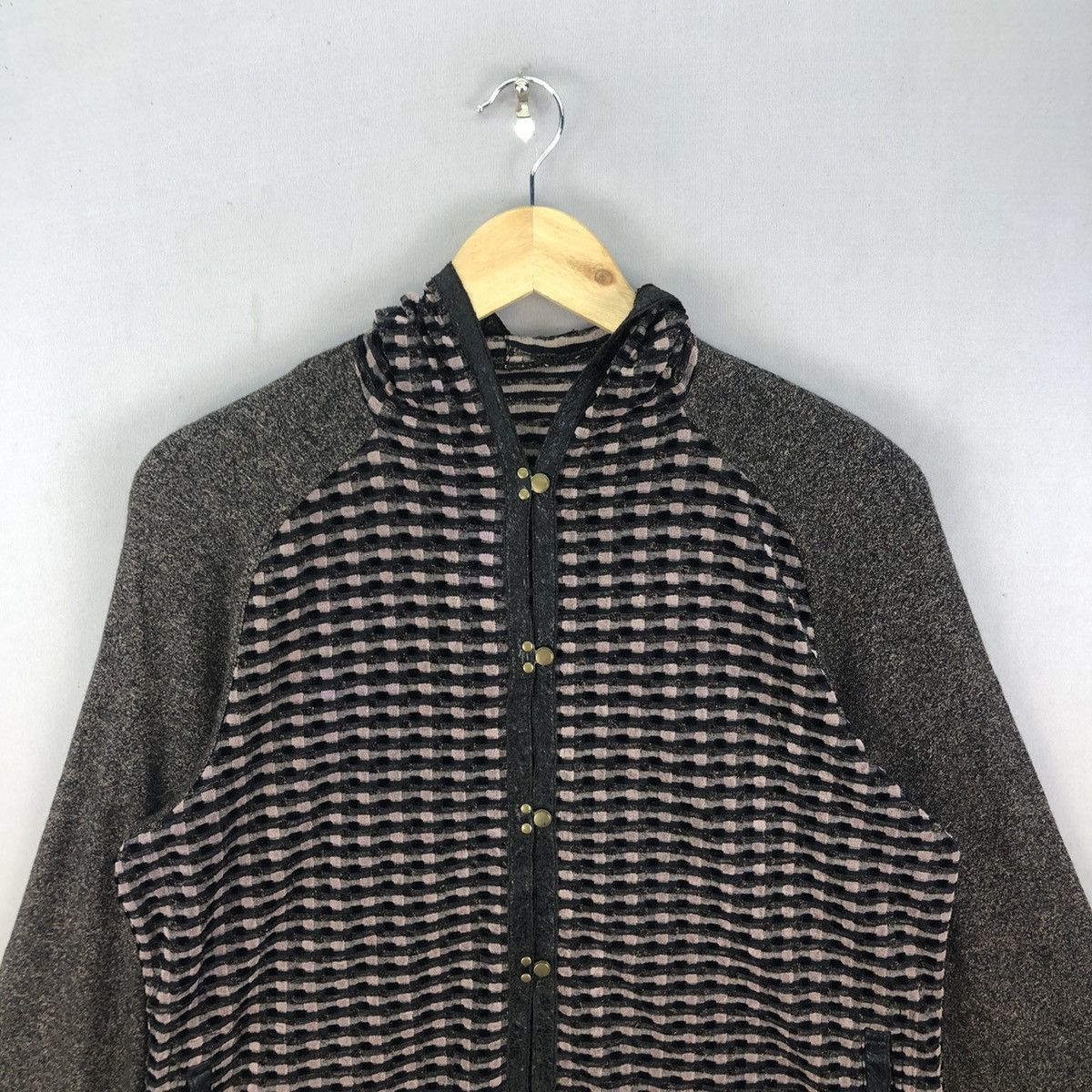 Hiroko Koshino Homme Vintage 1990s Hiroko Koshino Japan Unique Hooded Jacket Size S / US 4 / IT 40 - 4 Thumbnail