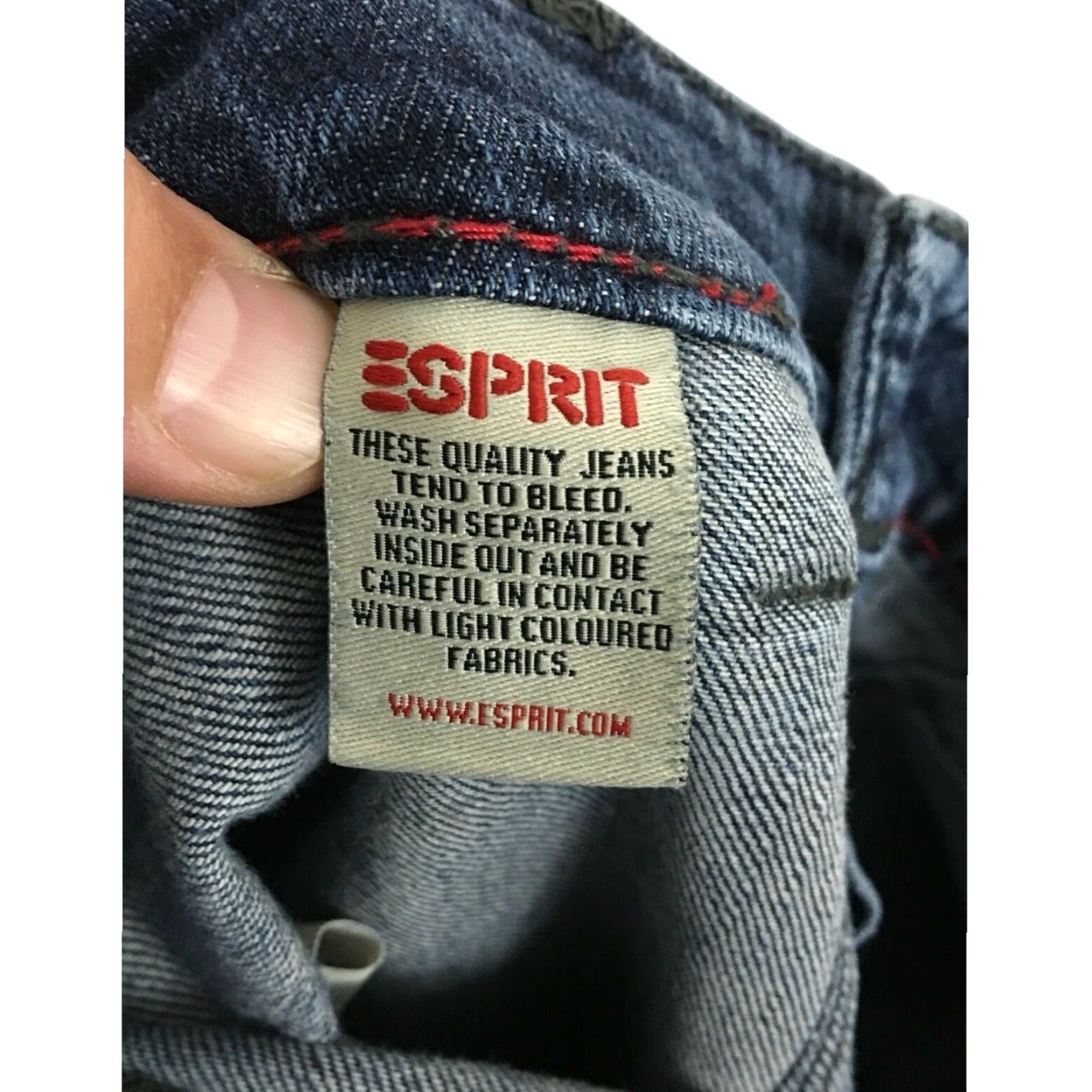 Esprit Esprit Jeans Women 29x32 Dark Wash Denim 5-Pocket Button Zip Low Rise Stretch Vintage Retro 32x31 Y2K Preppy Mens Womens Girls Size 29" - 6 Thumbnail