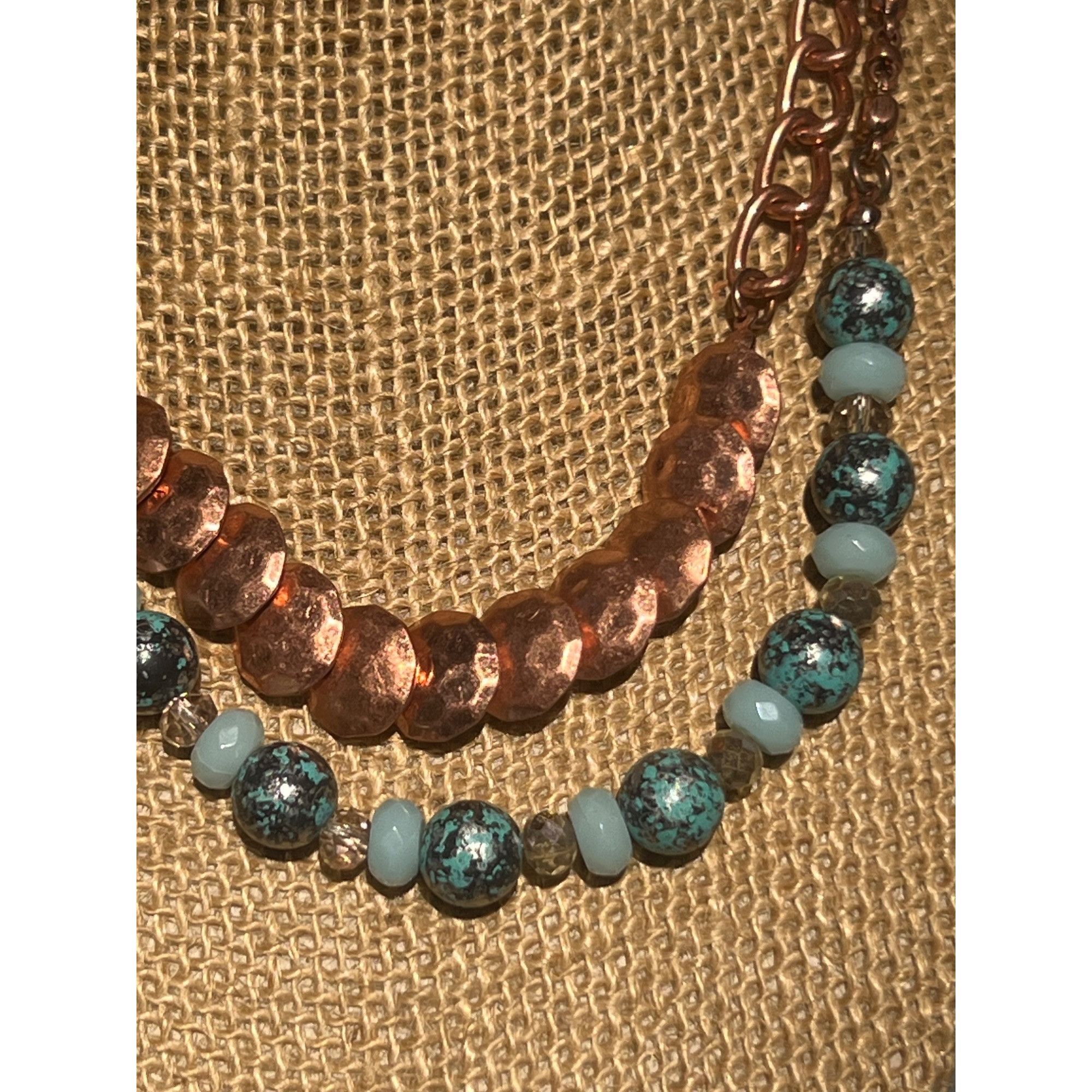 Juicy Couture Juicy Couture Copper Tone Necklace Double Strand Blue Green Size ONE SIZE - 2 Thumbnail