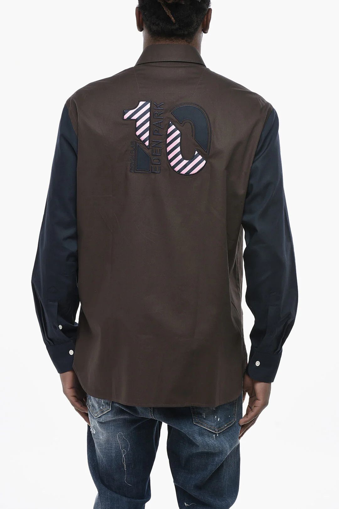 Eden Park og1mm0426 Cotton Button-Down Shirt in Brown Size US L / EU 52-54 / 3 - 2 Thumbnail