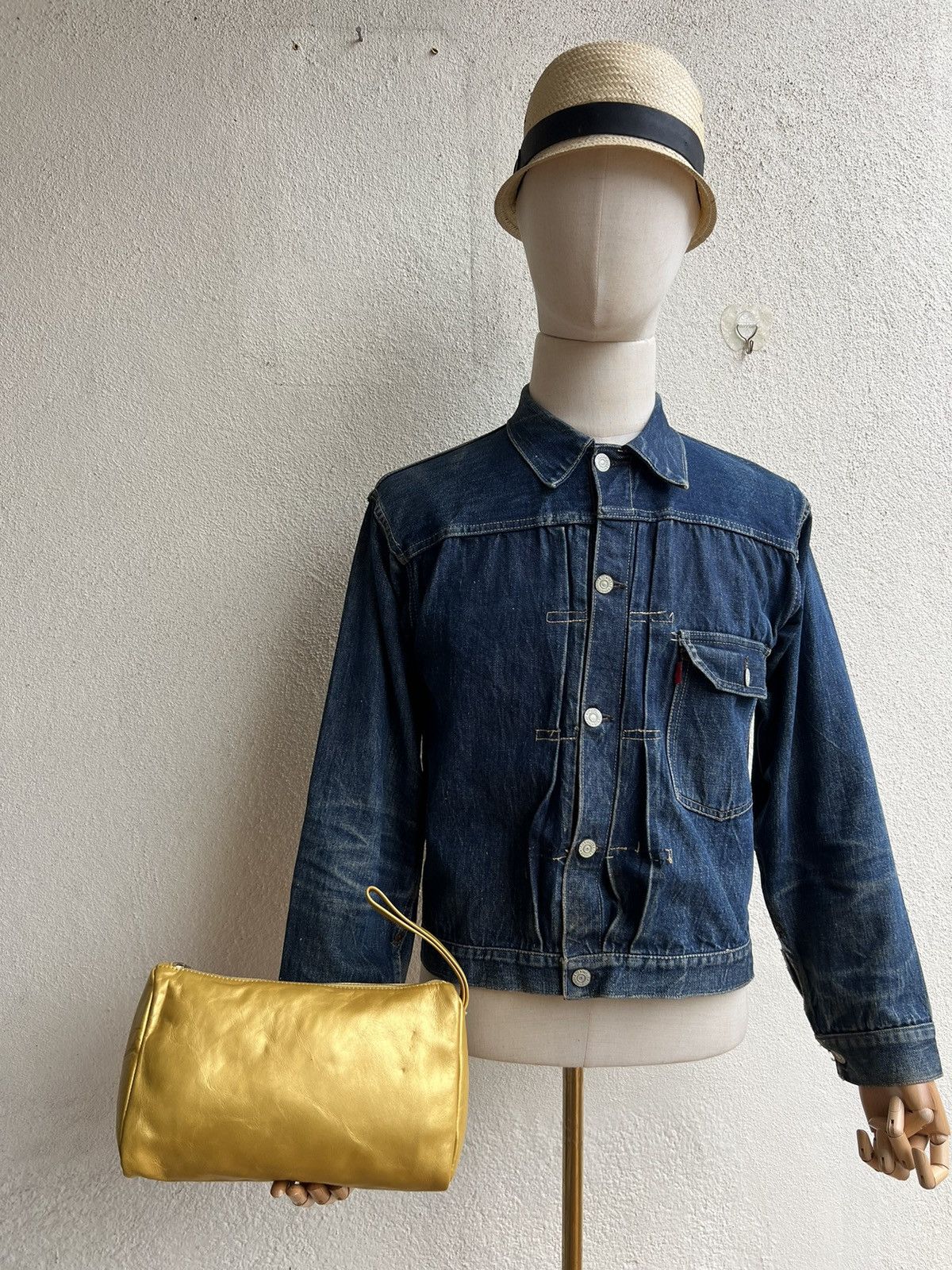 A.P.C. Vintage A.P.C. Patina Leather Yellow Gold Clutch Bag Size ONE SIZE - 3 Thumbnail