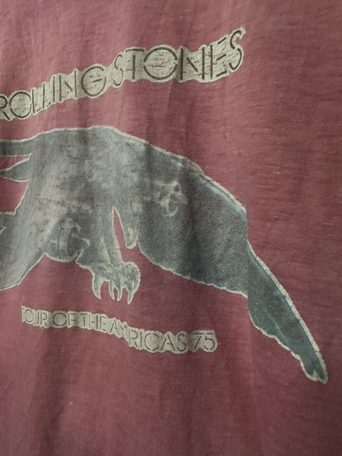 Band Tees × Vintage Vintage 70s Rolling Stones Tour Faded Tee Size US M / EU 48-50 / 2 - 7 Thumbnail