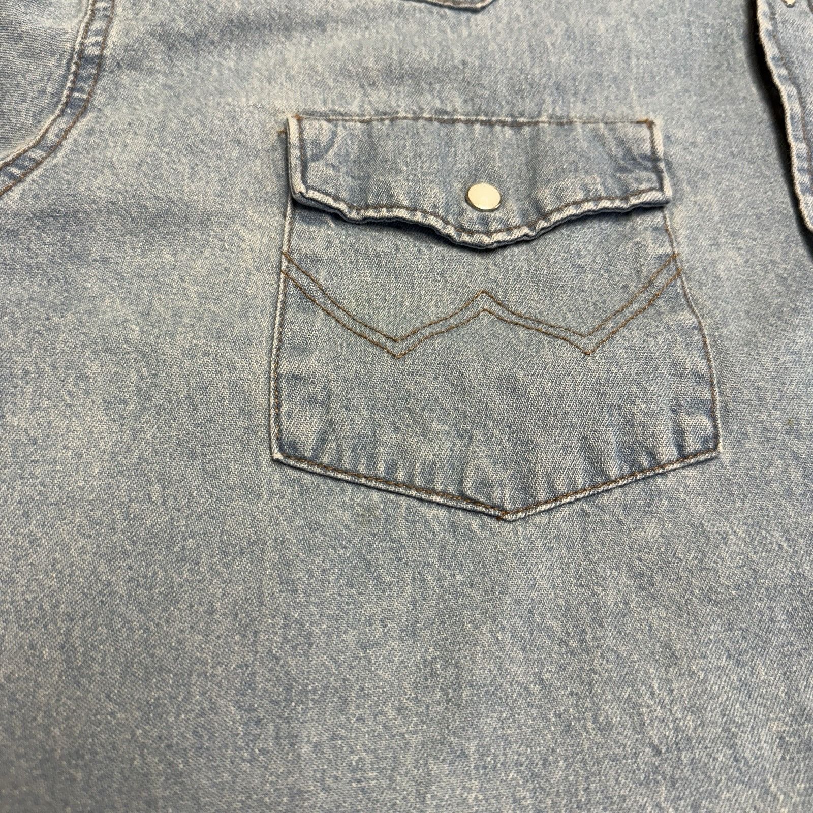 Wrangler Vintage Wrangler Pearl Snap Denim Shirt Mens 2XL 27x32 Blue Size US XXL / EU 58 / 5 - 4 Thumbnail