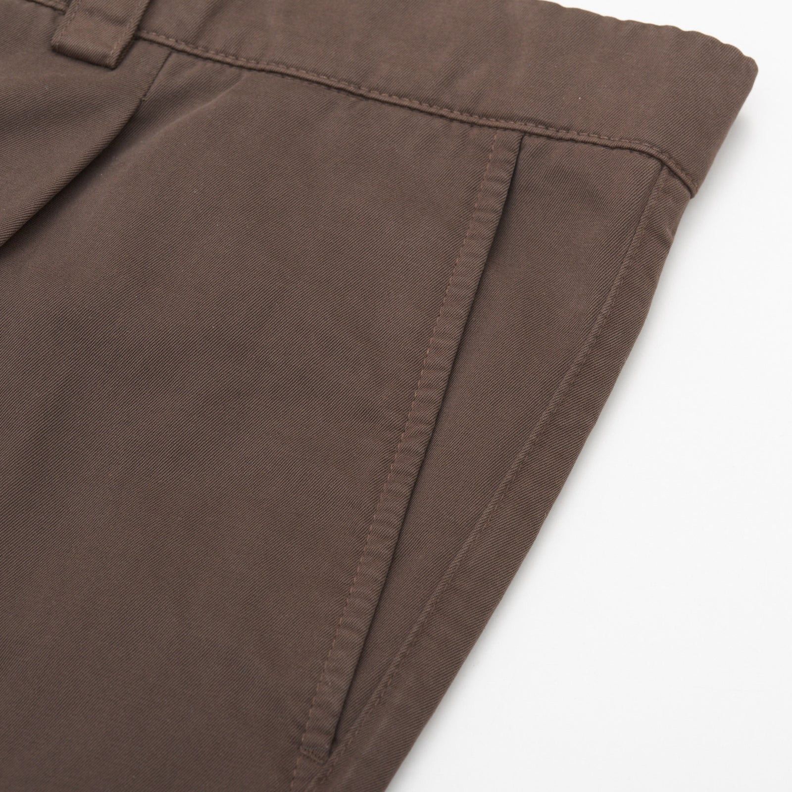 Brunello Cucinelli BRUNELLO CUCINELLI Brown Twill Cotton Single Pleated Pants Size US 38 / EU 54 - 4 Thumbnail