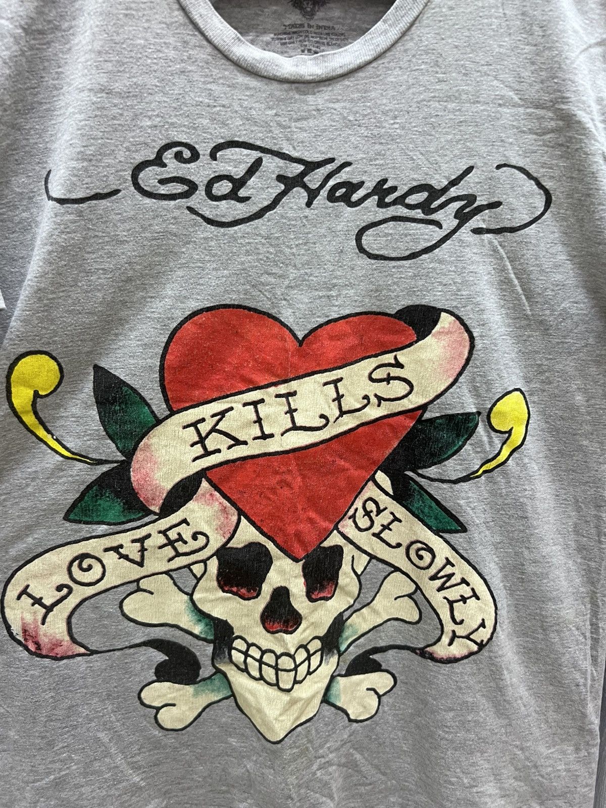 Christian Audigier Y2K Ed Hardy Tottoo Love Kill Skull Tee Size US M / EU 48-50 / 2 - 2 Thumbnail