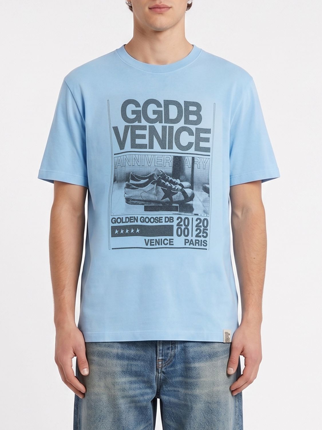 Golden Goose Golden Goose T-Shirt Men Gnawed Blue Size US XL / EU 56 / 4 - 1 Thumbnail