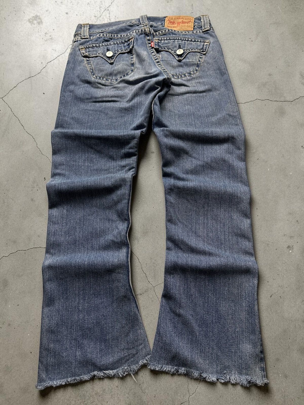 If Six Was Nine × KMRii × Le Grande Bleu (L.G.B.) Lost Tape faded bootcut zip denim pants lgb kmrii