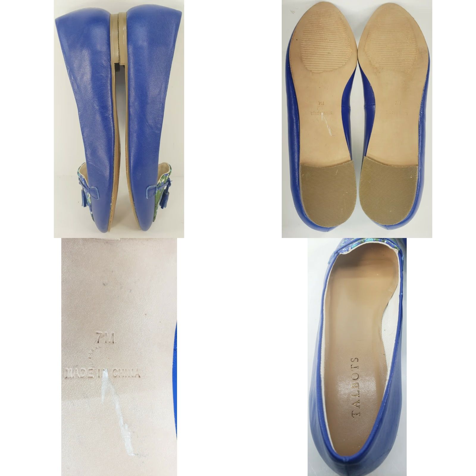 Talbots Talbots Flats Women's 7M Blue Tassel Painted Floral Vamp Very Cute! Shoes are in Like New Condition but have been worn once. Pre-owned. Size US 7 / IT 37 - 8 Thumbnail
