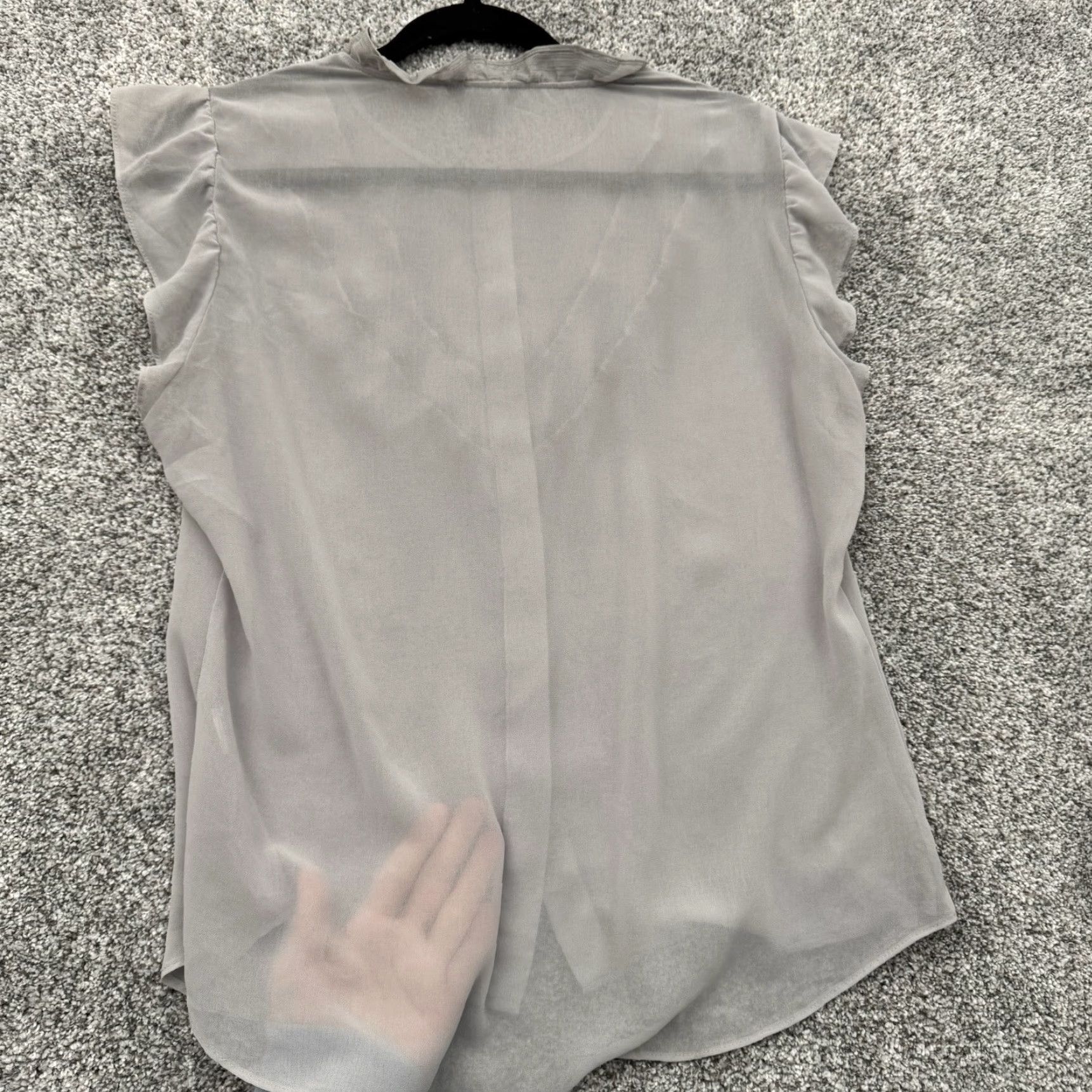Banana Republic Banana Republic Blouse Womens PL Petite Ruffle Sheer Office Preppy Feminine Chic Flutter Sleeve Button Collared Casual Business Size L / US 10 / IT 46 - 6 Thumbnail
