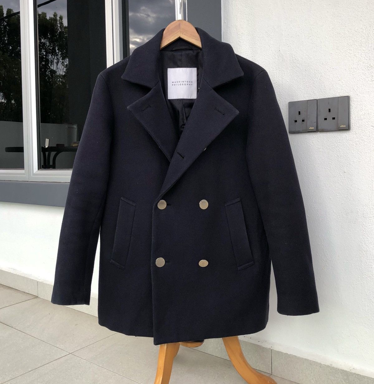 Mackintosh Mackintosh Philosophy Double Breasted Navy Blue Wool Peacoat Size US M / EU 48-50 / 2 - 1 Thumbnail