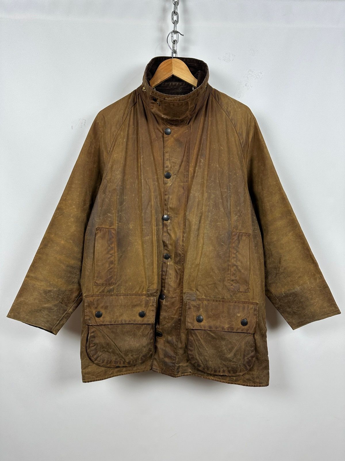 Barbour Vintage Barbour Beaufort Olive Brown Waxed Coat Jacket Size US XXL / EU 58 / 5 - 2 Thumbnail